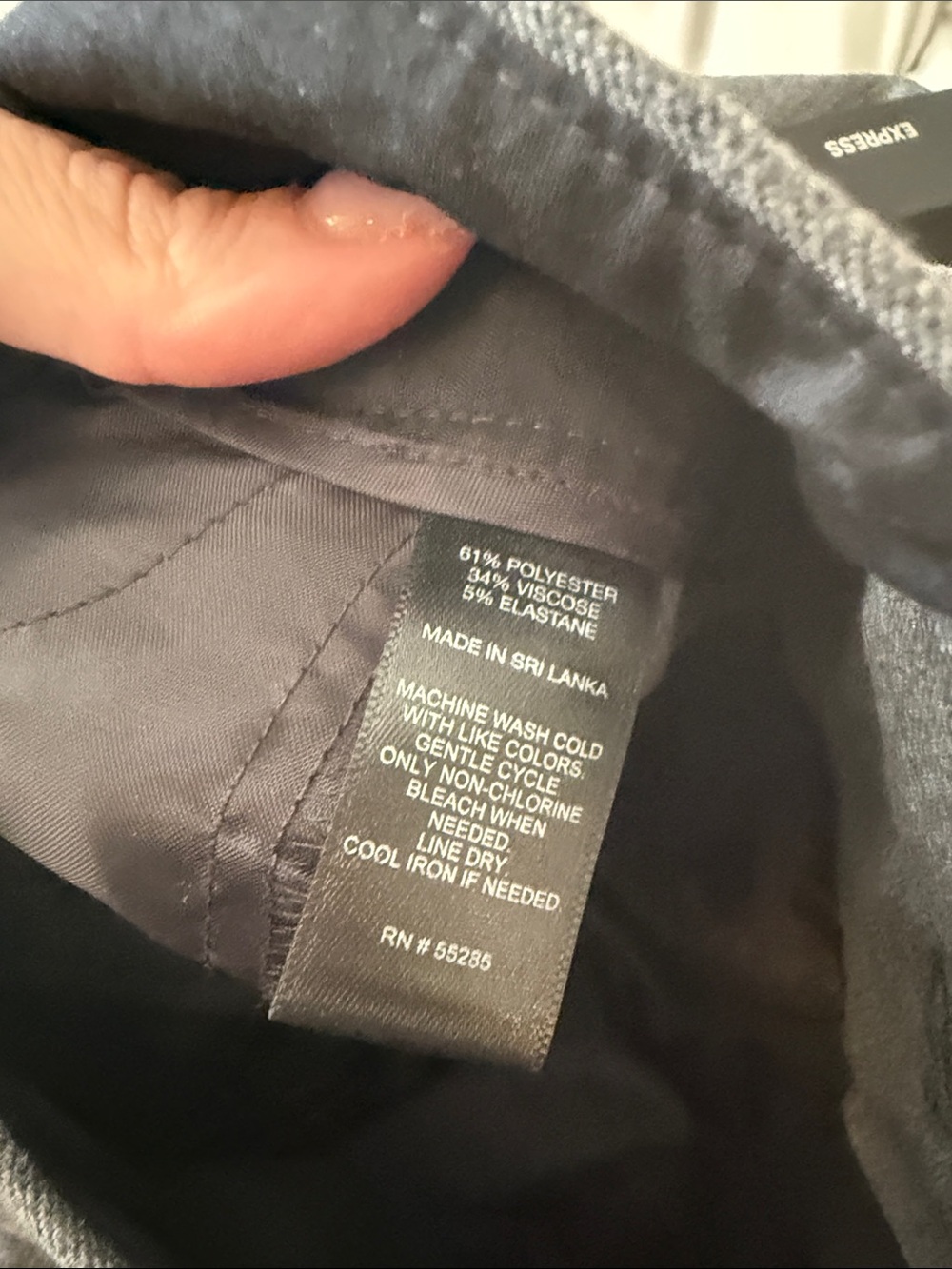 NWT- Express Studio Stretch Editor Charcoal Wide-Leg Ponte Pants - Picture 7 of 8